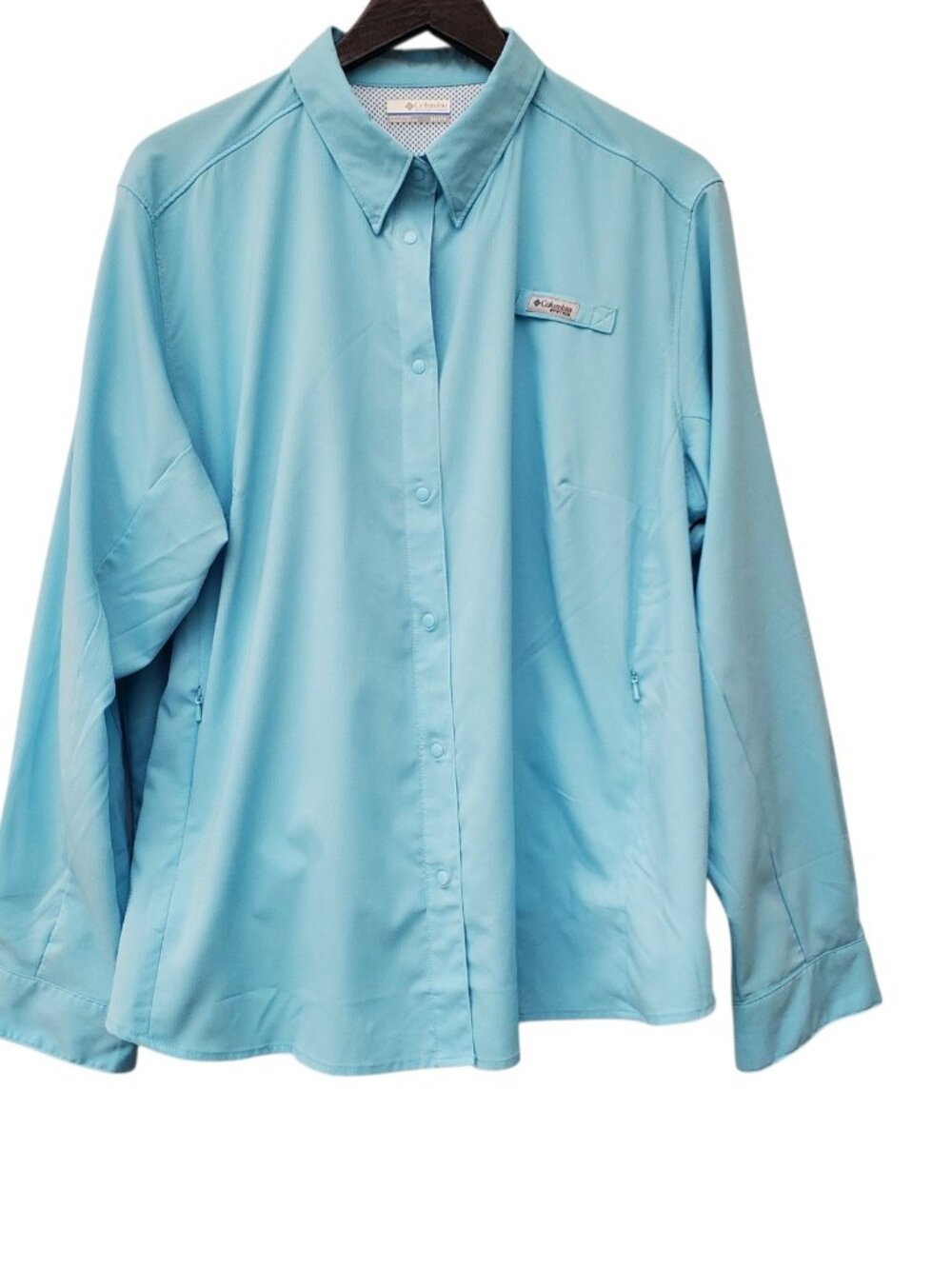 Columbia PFG Fishing Shirt Men’s Size XXL Blue Long Sleeve UPF 30+